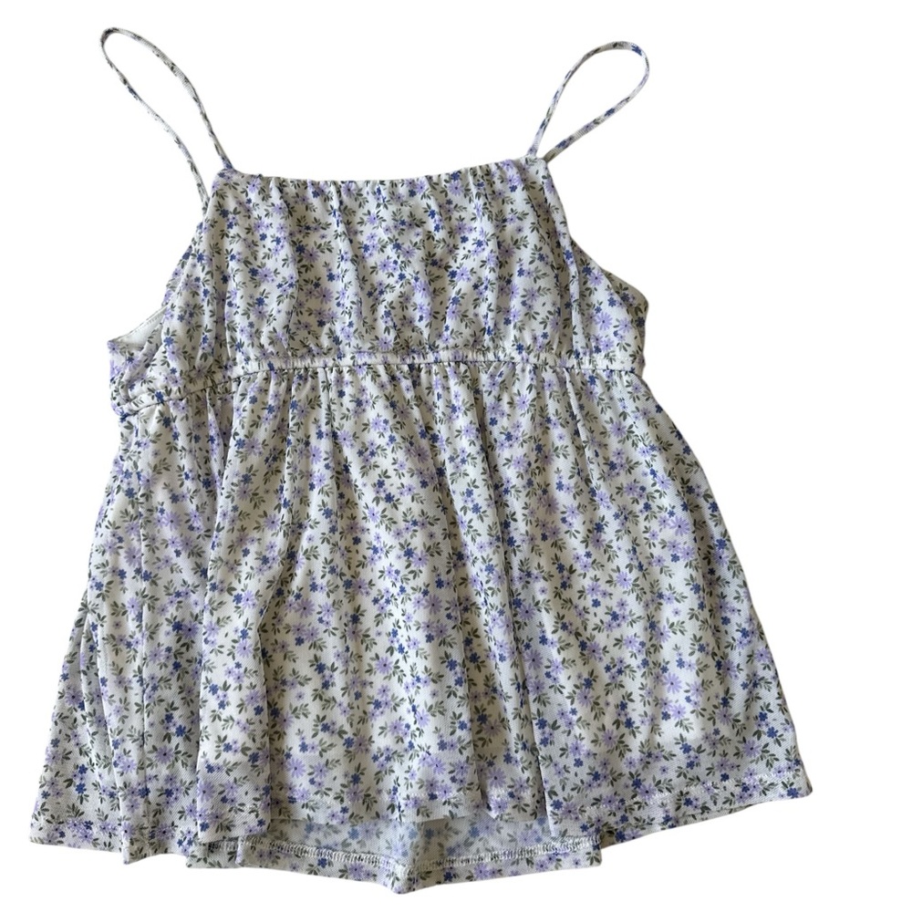 RSQ Girls White and Floral Spaghetti Strap Top